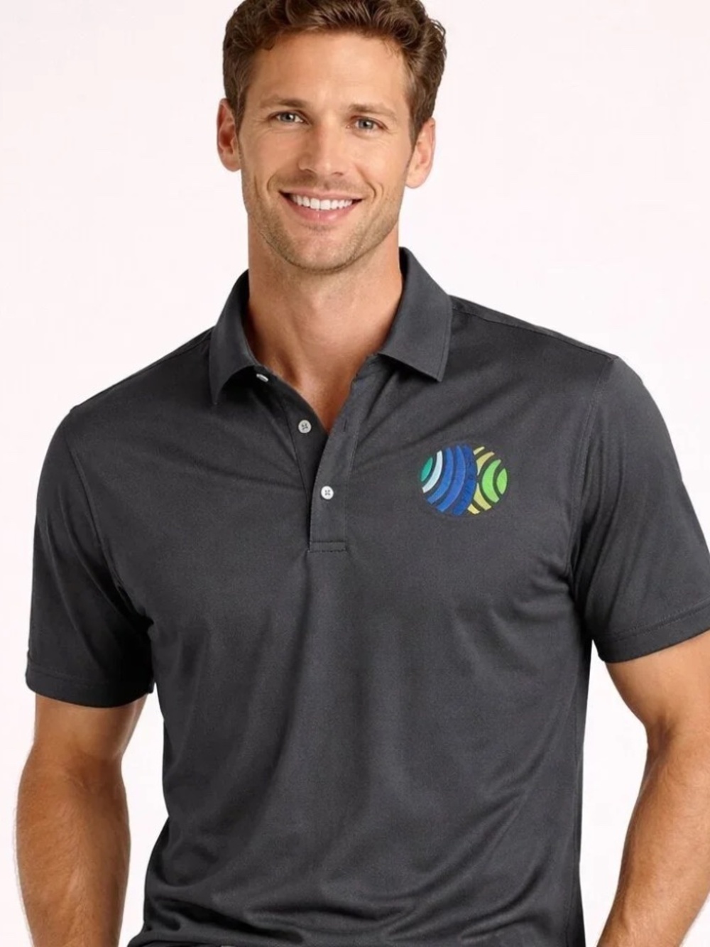 Nike Golf Dri Fit Polo Large Black Athletic Golf Tennis Performance Shirt - Picture 10 of 10